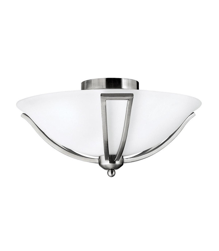 Bolla 2 Light Flush Ceiling Light Brushed Nickel E27-1