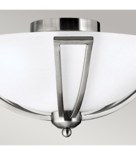 Bolla 2 Light Flush Ceiling Light Brushed Nickel E27-2