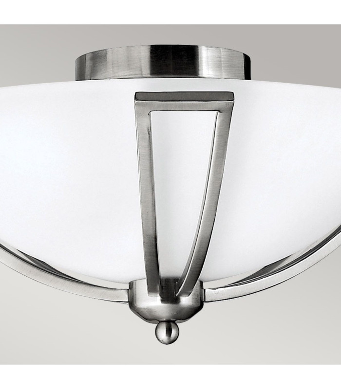 Bolla 2 Light Flush Ceiling Light Brushed Nickel E27-2