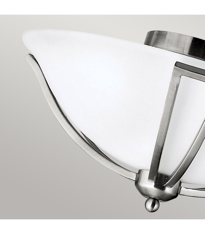 Bolla 2 Light Flush Ceiling Light Brushed Nickel E27-3