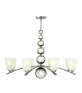 Zelda 8 Light Multi Arm Chandelier Polished Nickel Finish E27-1