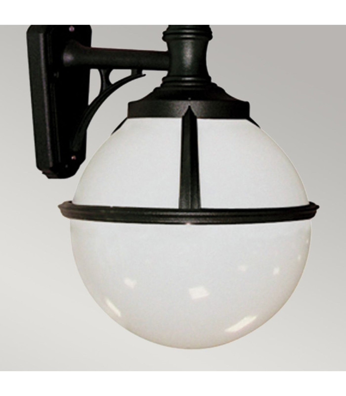 Glenbeigh 1 Light Outdoor Globe Wall Lantern Light Black IP44 E27-3