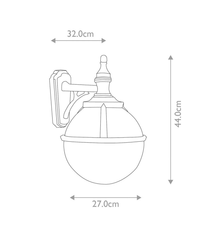 Glenbeigh 1 Light Outdoor Globe Wall Lantern Light Black IP44 E27-5