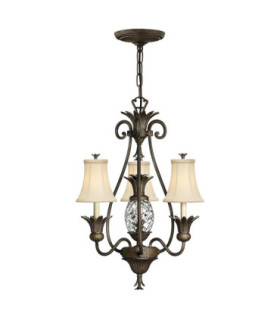 Plantation Multi Arm Chandelier 3 Light Pearl Bronze Finish E14-1