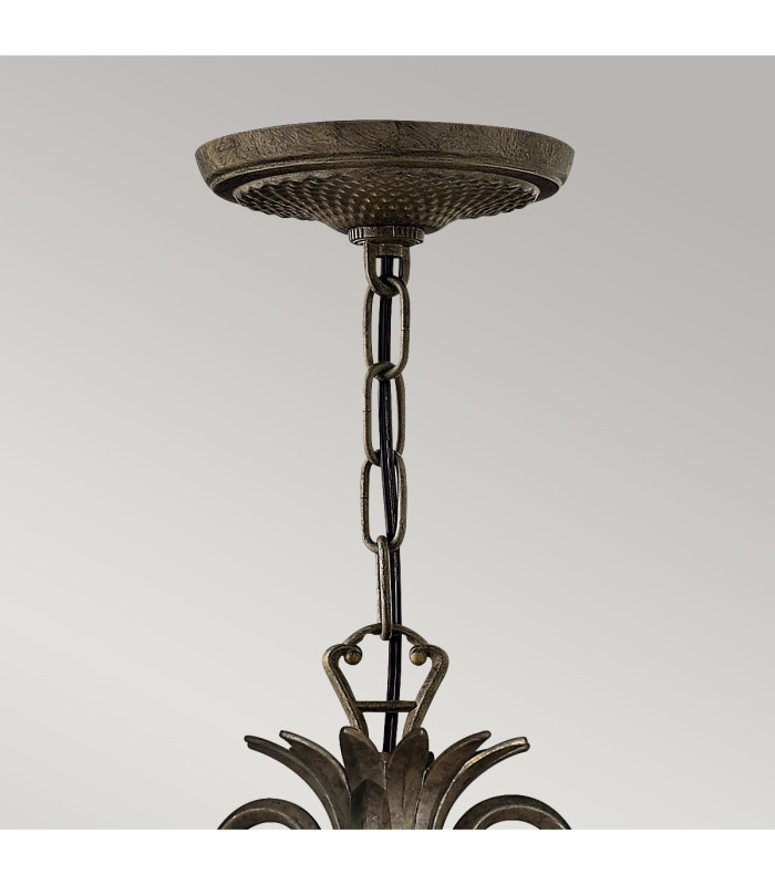 Plantation Multi Arm Chandelier 3 Light Pearl Bronze Finish E14-2