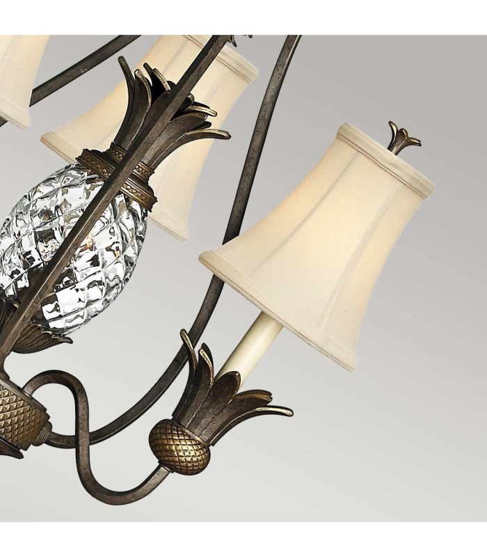 Plantation Multi Arm Chandelier 3 Light Pearl Bronze Finish E14-4