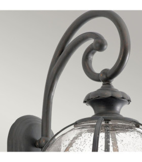 Halleron 3 Light Outdoor Globe Wall Lantern Light Grey IP44 E14-2