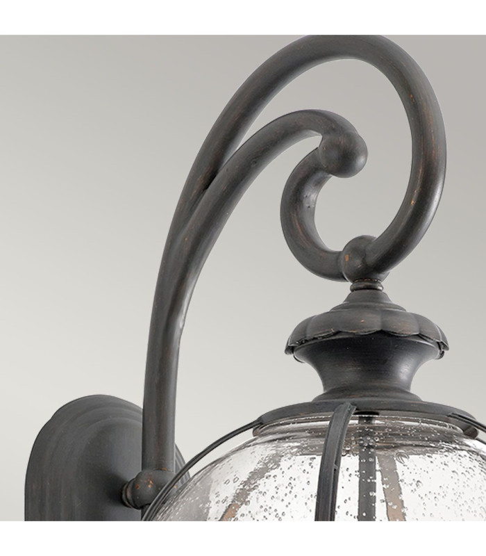 Halleron 3 Light Outdoor Globe Wall Lantern Light Grey IP44 E14-2