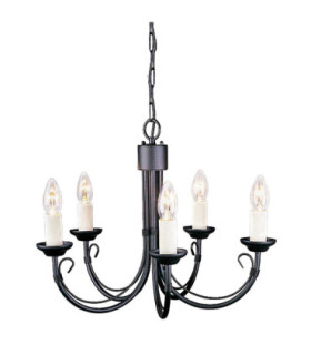 Chartwell 5 Light Chandelier Black Finish E14-1