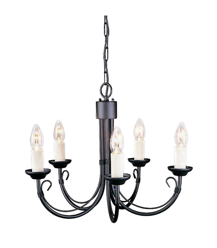 Chartwell 5 Light Chandelier Black Finish E14-1