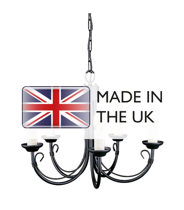 Chartwell 5 Light Chandelier Black Finish E14-4
