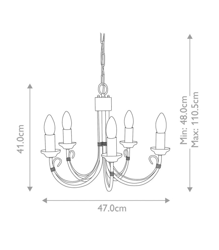 Chartwell 5 Light Chandelier Black Finish E14-8