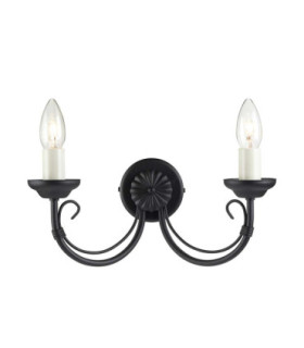 Chartwell 2 Light Indoor Candle Wall Light Black E14-1