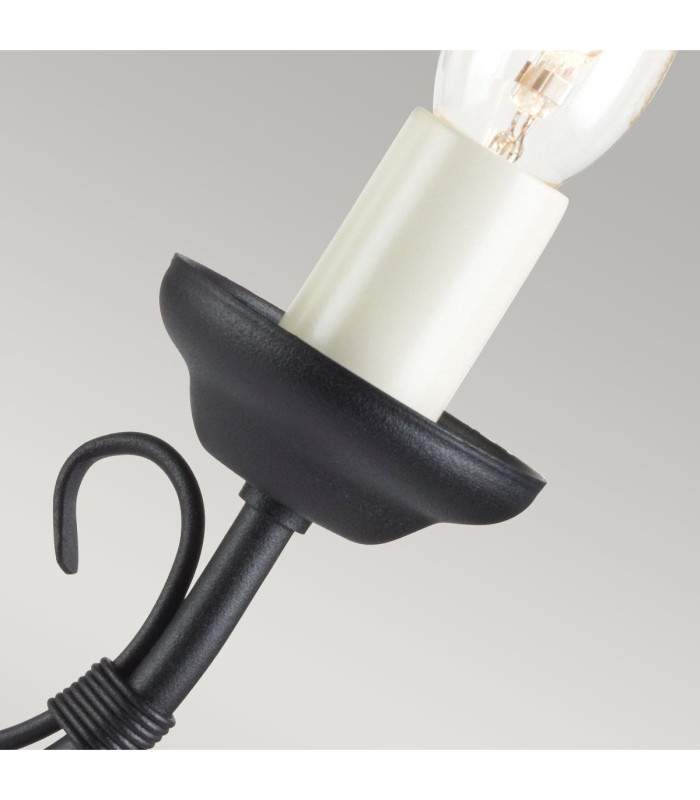 Chartwell 2 Light Indoor Candle Wall Light Black E14-5