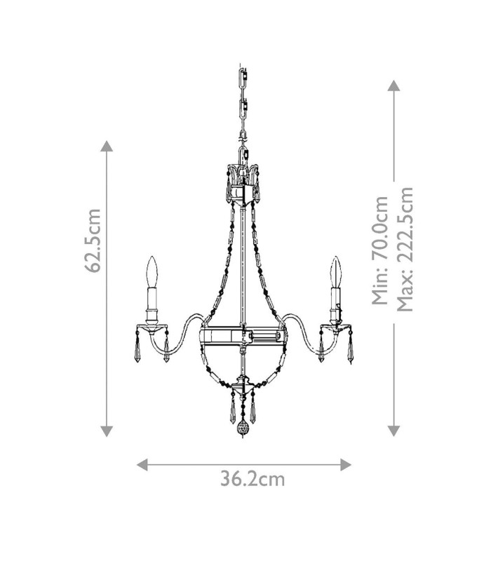 Bellini Chandelier 4 Light British Bronze Finish E14-5