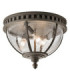 Halleron 3 Light Flush Outdoor Ceiling Light Grey IP44 E14-1