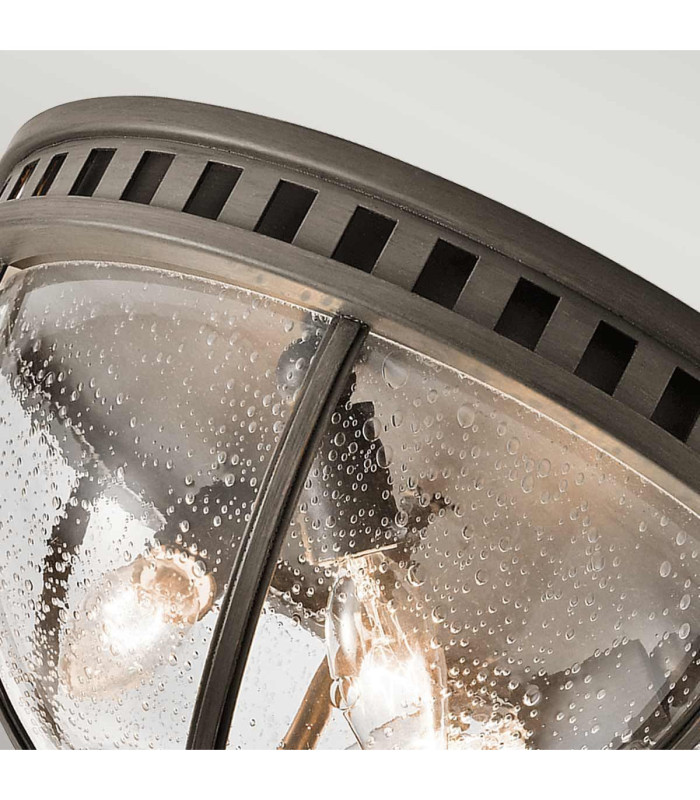 Halleron 3 Light Flush Outdoor Ceiling Light Grey IP44 E14-4