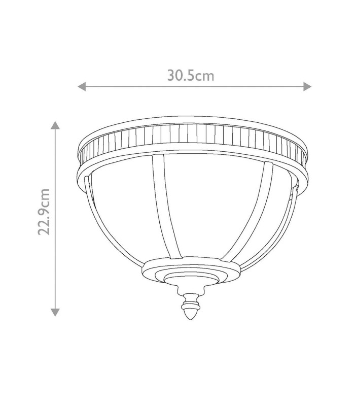 Halleron 3 Light Flush Outdoor Ceiling Light Grey IP44 E14-5