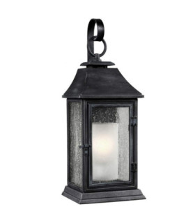 Shepherd 1 Light Outdoor Large Wall Lantern Light Weathered Zinc IP44 E27-1
