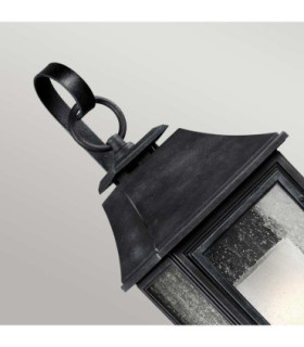 Shepherd 1 Light Outdoor Large Wall Lantern Light Weathered Zinc IP44 E27-2
