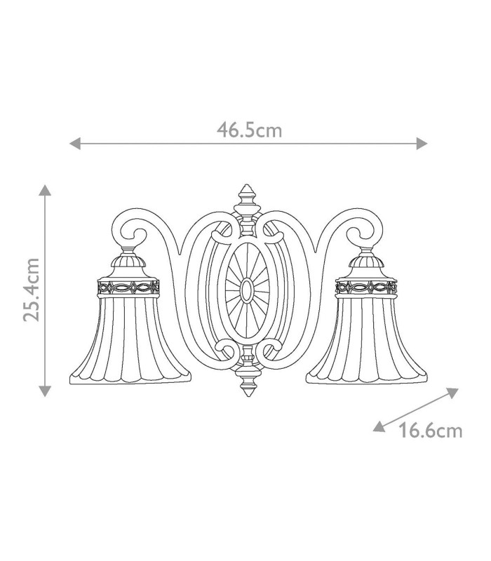 Drawing Room 2 Light Indoor Wall Light Walnut E27-6