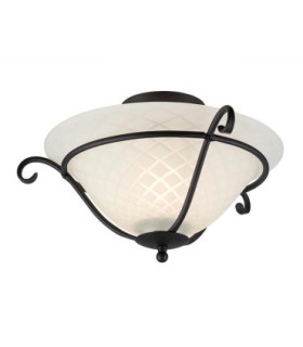 Torchiere 1 Light Flush Ceiling Light Black E27-1