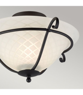 Torchiere 1 Light Flush Ceiling Light Black E27-2