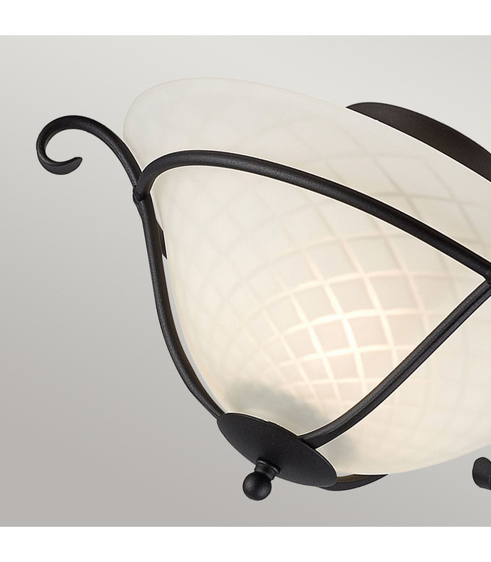 Torchiere 1 Light Flush Ceiling Light Black E27-3