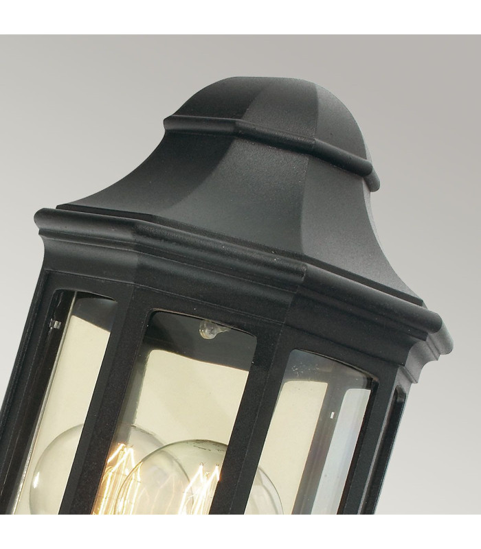 Malaga Mini 1 Light Outdoor Wall Half Lantern Light Black IP44 E27-2