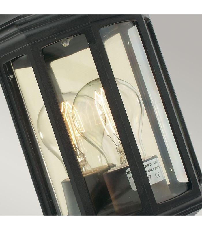 Malaga Mini 1 Light Outdoor Wall Half Lantern Light Black IP44 E27-3