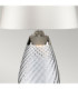 Lena 2 Light Small Blue Table Lamp with Off-white Shade Blue-tinted Glass  Off-White Shade E27-4