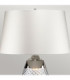 Lena 2 Light Small Blue Table Lamp with Off-white Shade Blue-tinted Glass  Off-White Shade E27-5
