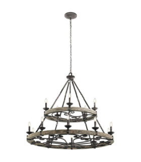 Taulbee 15 Light Chandelier Weathered Zinc-1