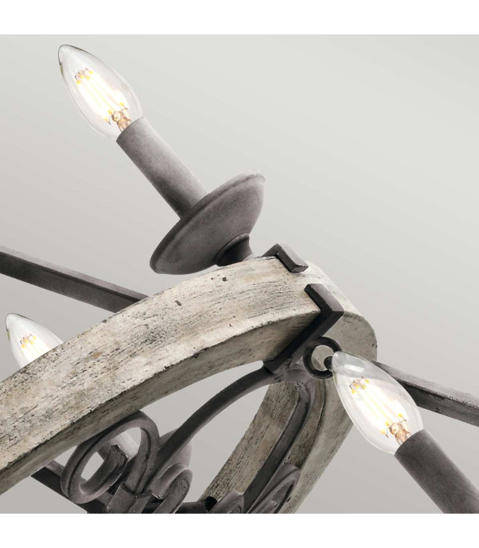 Taulbee 15 Light Chandelier Weathered Zinc-3