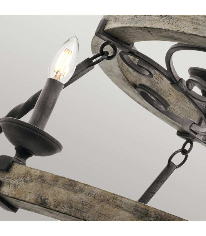 Taulbee 15 Light Chandelier Weathered Zinc-4