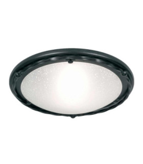 Pembroke 1 Light Flush Ceiling Light Black E27-1