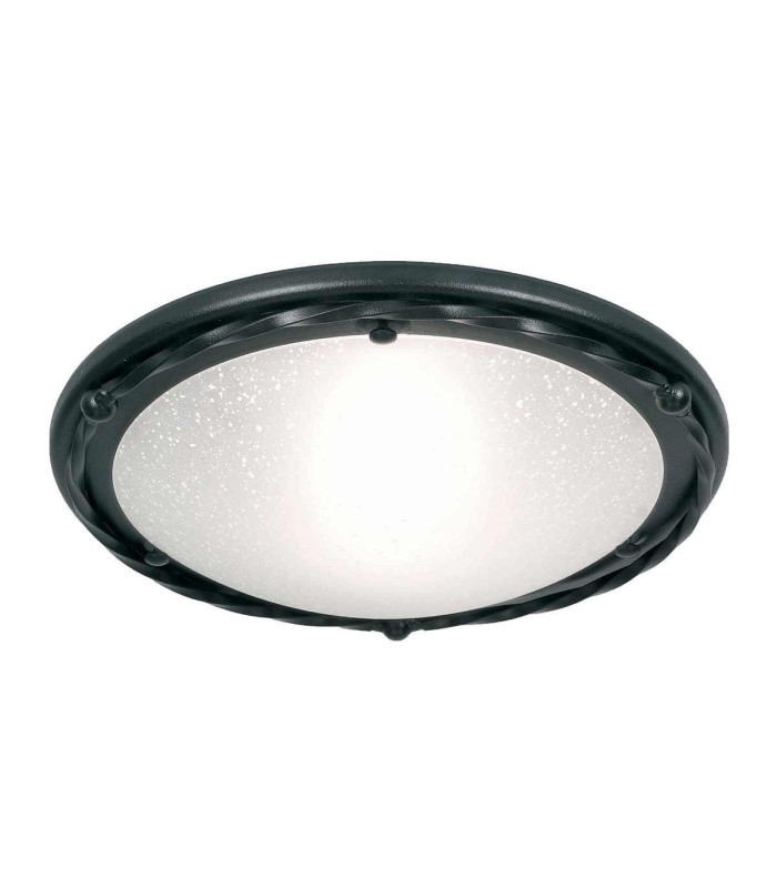 Pembroke 1 Light Flush Ceiling Light Black E27-1