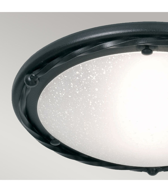 Pembroke 1 Light Flush Ceiling Light Black E27-2