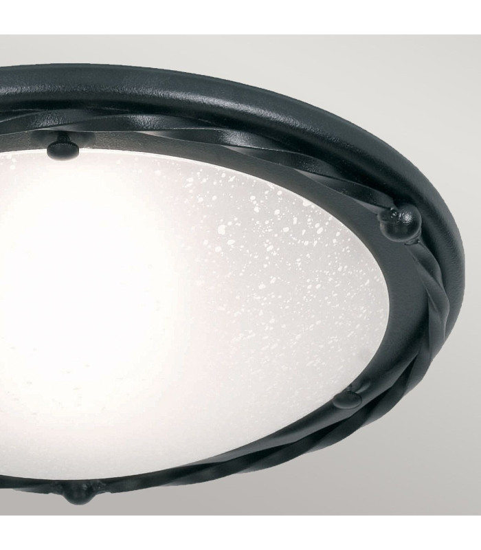 Pembroke 1 Light Flush Ceiling Light Black E27-3