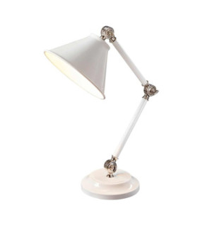 Provence Element 1 Light Table Lamp White Polished Nickel E27-1