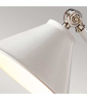 Provence Element 1 Light Table Lamp White Polished Nickel E27-2