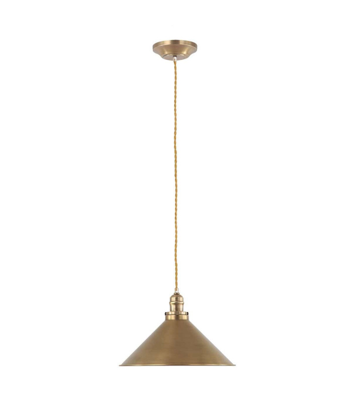 Provence 1 Light Dome Ceiling Pendant Aged Brass E27-1