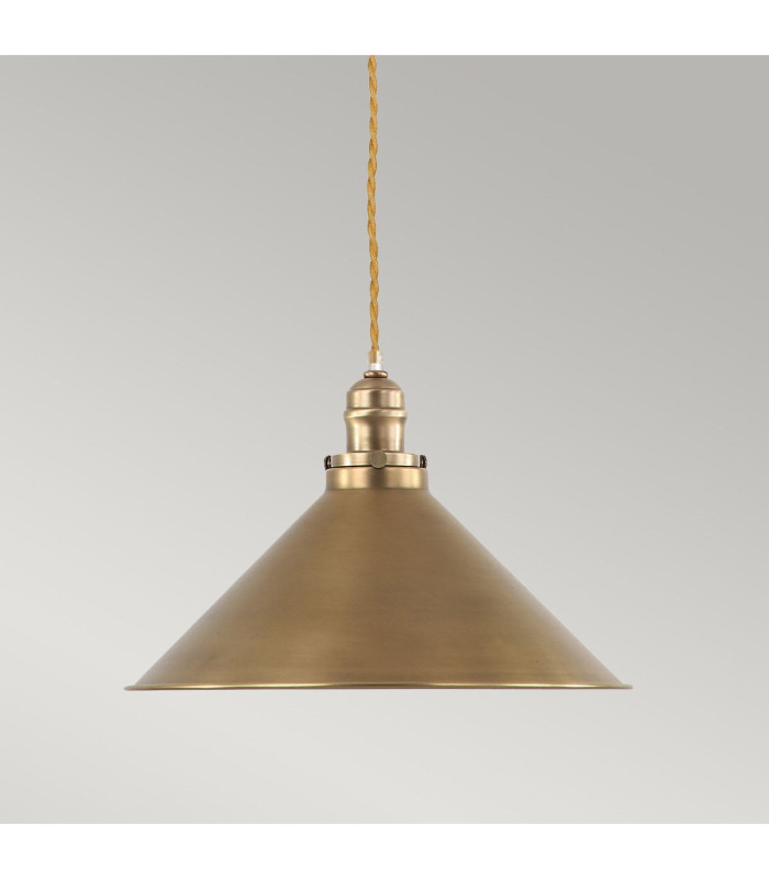 Provence 1 Light Dome Ceiling Pendant Aged Brass E27-3