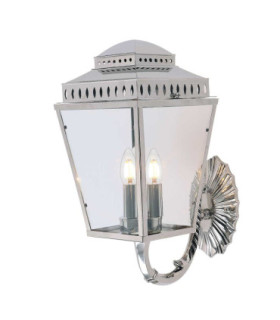 Mansion House 3 Light Outdoor Wall Lantern Light Polished Nickel IP44 E14-1