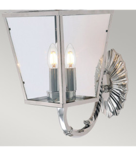 Mansion House 3 Light Outdoor Wall Lantern Light Polished Nickel IP44 E14-2