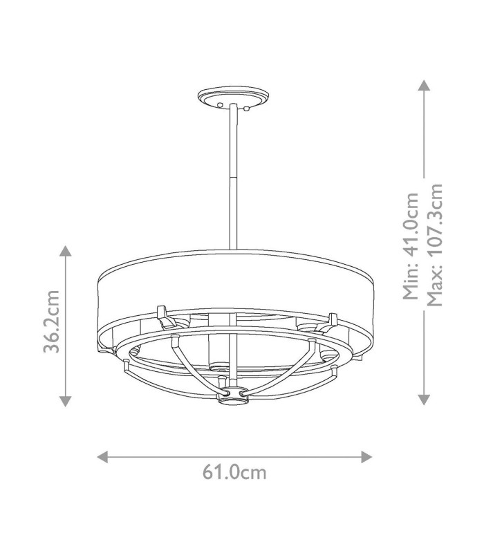Saldana 5 Light Pendant Chandelier Light Classic Pewter G9-5