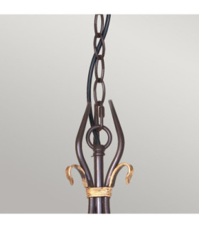 Windermere Multi Arm Chandelier 3 Light Rust Gold Finish - Shades Not Included E14-2