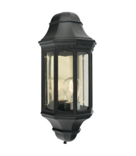 Malaga 1 Light Outdoor Wall Lantern Black IP44 E27-1