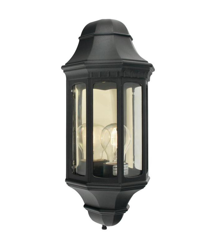 Malaga 1 Light Outdoor Wall Lantern Black IP44 E27-1