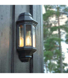 Malaga 1 Light Outdoor Wall Lantern Black IP44 E27-2